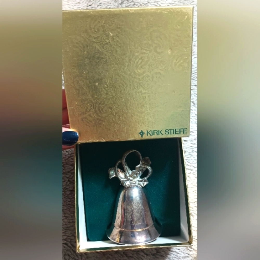 Vtg 1992 Kirk Stieff Music Bell Christmas Silver Plate In Box Gift Joy To World